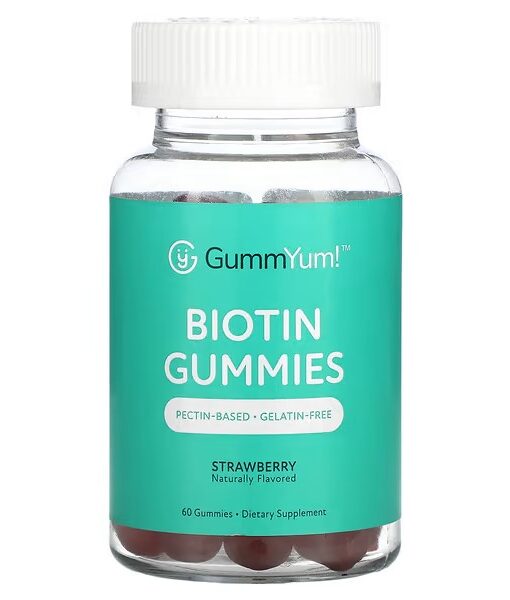 GummYum!, Biotin Gummies, Strawberry, 2,500 mcg, 60 Gummies