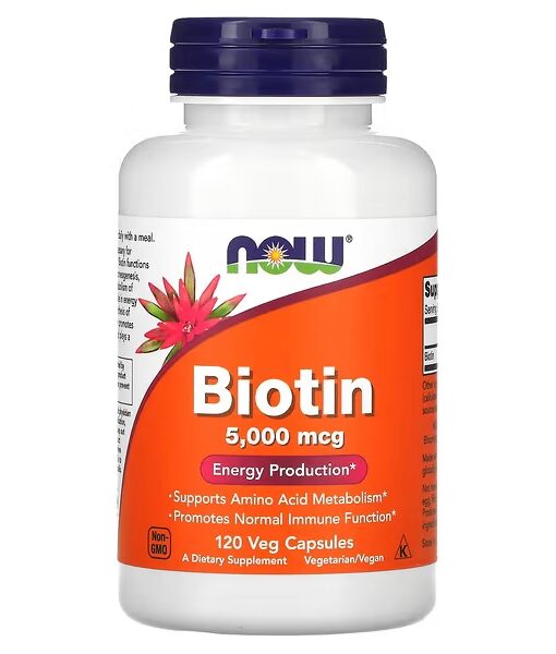NOW Foods, Biotin, 5,000 mcg, 120 Veg Capsules