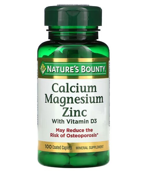 Nature's Bounty, Calcium Magnesium Zinc with Vitamin D3, 100 Coated Caplets