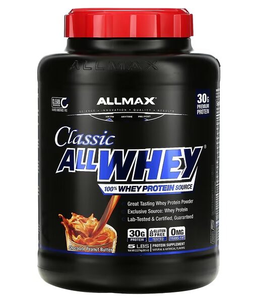 ALLMAX, Classic AllWhey, 100% Whey Protein, Chocolate Peanut Butter, 5 lbs (2.27 kg)