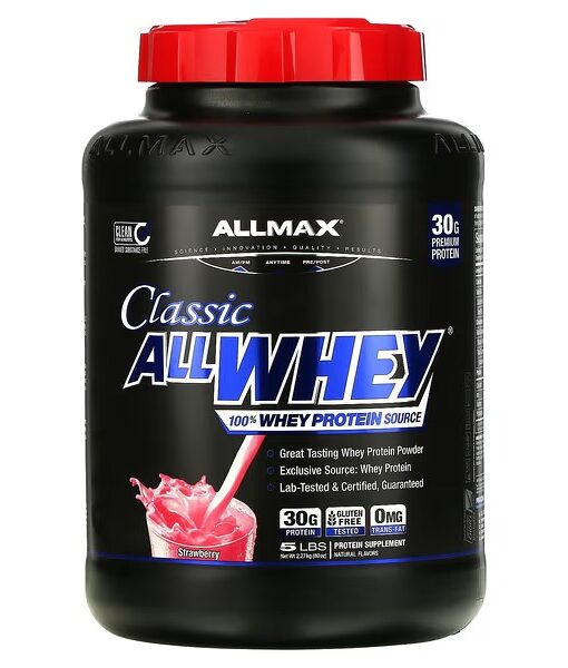 ALLMAX, Classic AllWhey, 100% Whey Protein, Strawberry, 5 lbs (2.27 kg)