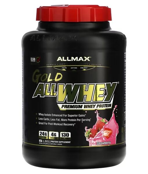 ALLMAX, Gold AllWhey, Premium Whey Protein, Strawberry, 5 lbs (2.27 kg)