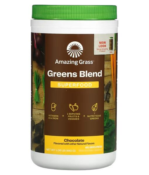 Amazing Grass, Green Blend Superfood, Chocolate, 1.06 oz (480 g)
