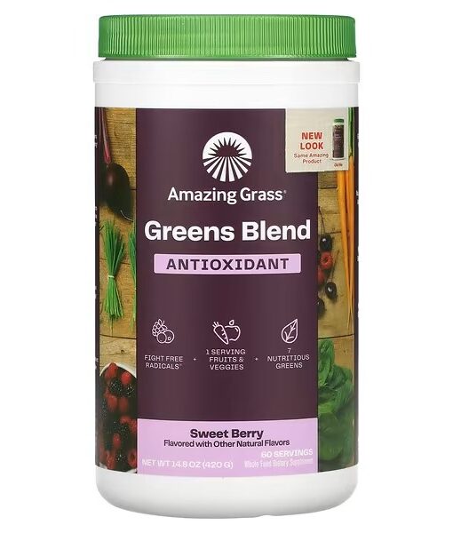 Amazing Grass, Greens Blend, Antioxidant, Sweet Berry, 14.8 oz (420 g)