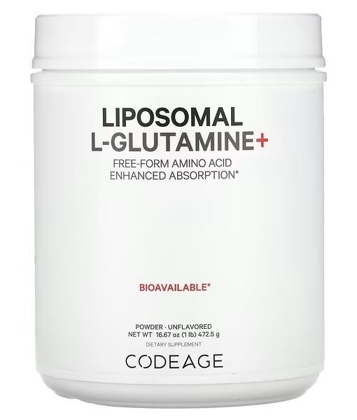 Codeage, Liposomal L-Glutamine+, Unflavored, 1 lb (472.5 g)