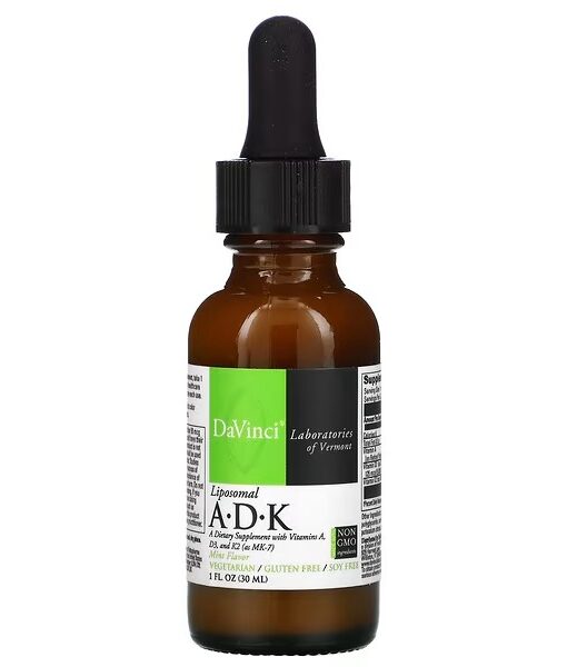 DaVinci Laboratories of Vermont, Liposomal A.D.K, Mint, 1 fl oz (30 ml)
