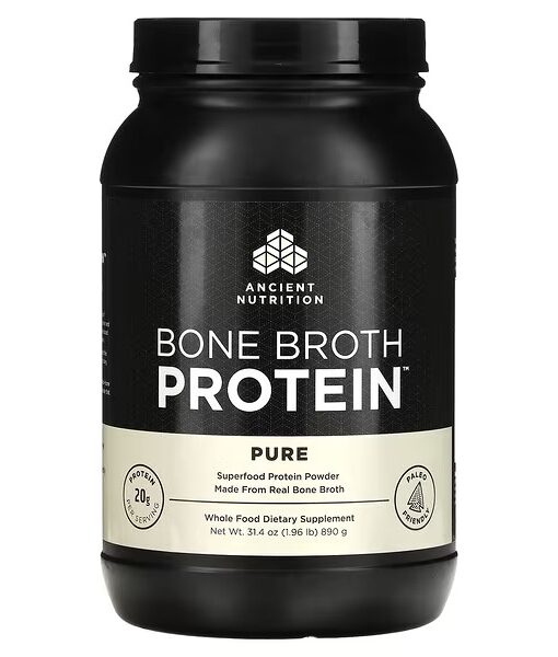 Dr. Axe / Ancient Nutrition, Bone Broth Protein, Pure, 1.96 lbs (890 g)