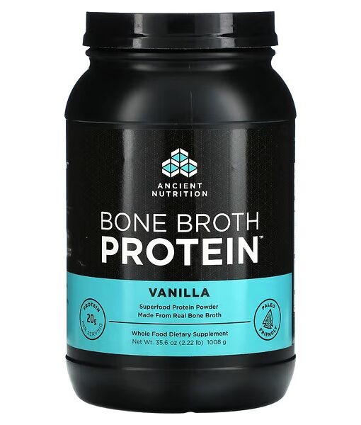 Dr. Axe / Ancient Nutrition, Bone Broth Protein, Vanilla, 2.22 lbs (1008 g)