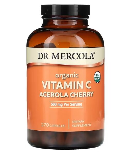 Dr. Mercola, Organic Vitamin C, Acerola Cherry, 166 mg, 270 Capsules