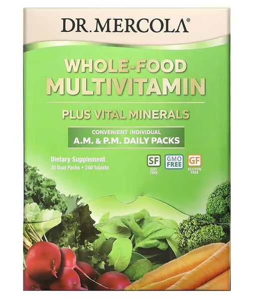 Dr. Mercola, Whole-Food Multivitamin A.M. & P.M. Daily Packs, 30 Dual Packs