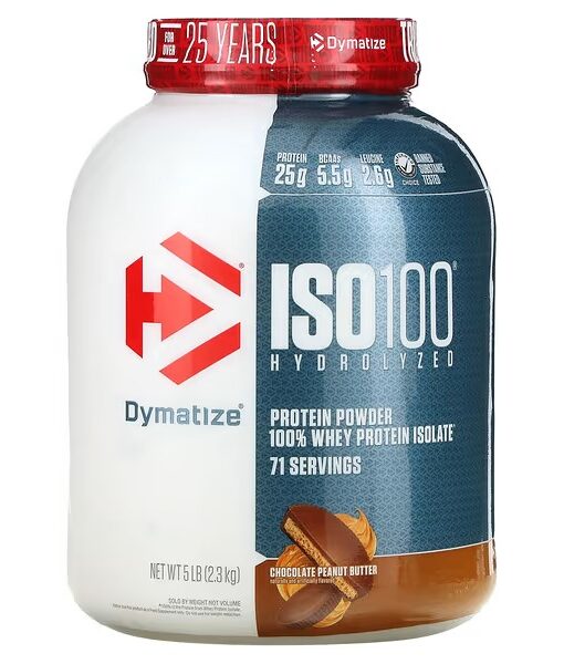 Dymatize, ISO100 Hydrolyzed, 100% Whey Protein Isolate, Chocolate Peanut Butter, 5 lb (2.3 kg)