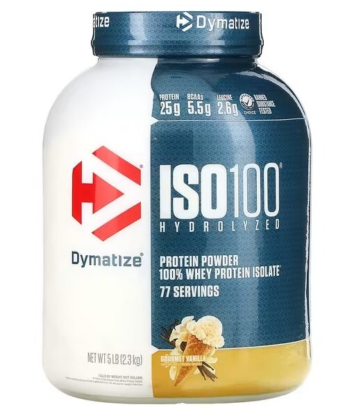 Dymatize, ISO100 Hydrolyzed, 100% Whey Protein Isolate, Gourmet Vanilla, 5 lb (2.3 kg)