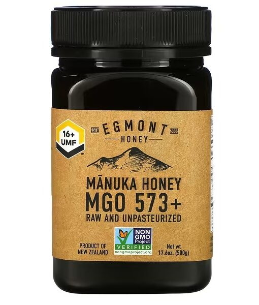 Egmont Honey, Manuka Honey, Raw And Unpasteurized, 573+ MGO, 17.6 oz (500 g)