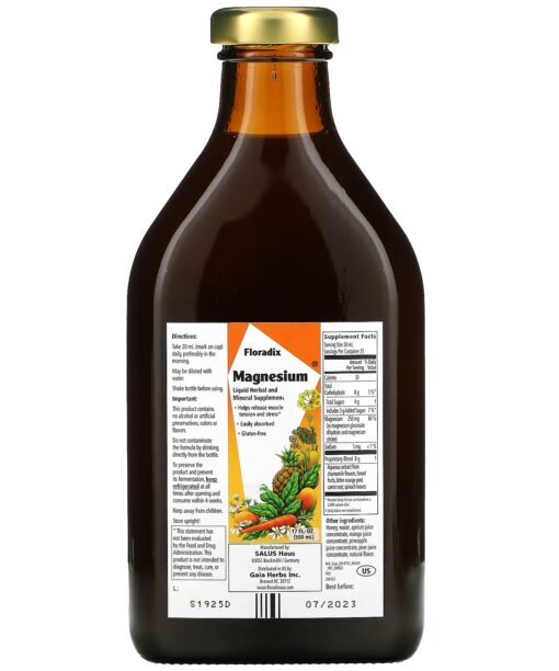 Gaia Herbs, Floradix, Magnesium, 17 fl oz (500 ml)