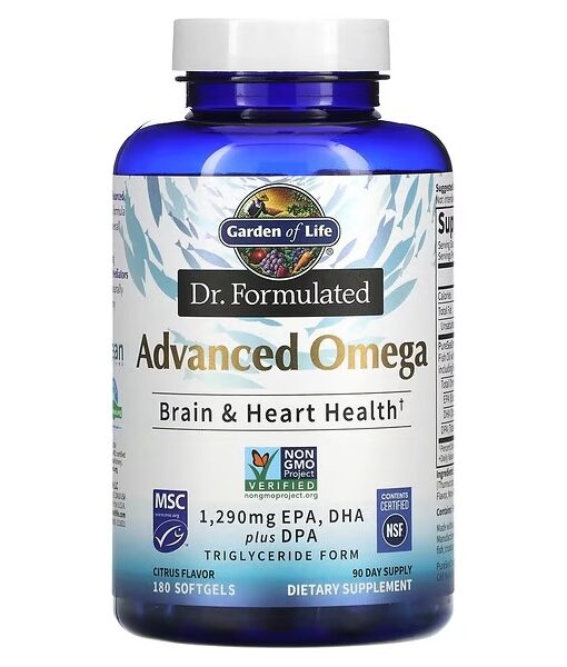 Garden of Life, Dr. Formulated, Advanced Omega, Citrus, 180 Softgels