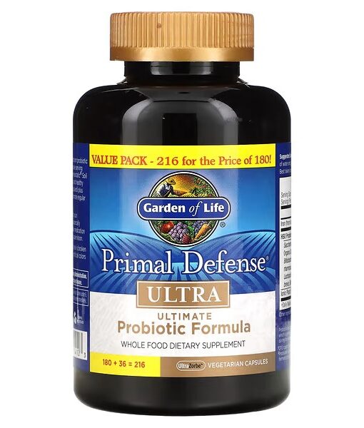 Garden of Life, Primal Defense, Ultra, Ultimate Probiotic Formula, 216 UltraZorbe Vegetarian Capsules