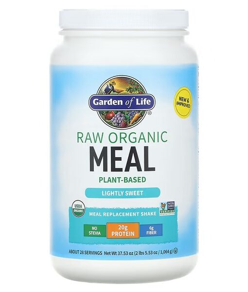 Garden of Life, RAW Organic, Meal Replacement Shake, Lightly Sweet, 37.53 oz (1,064 g)