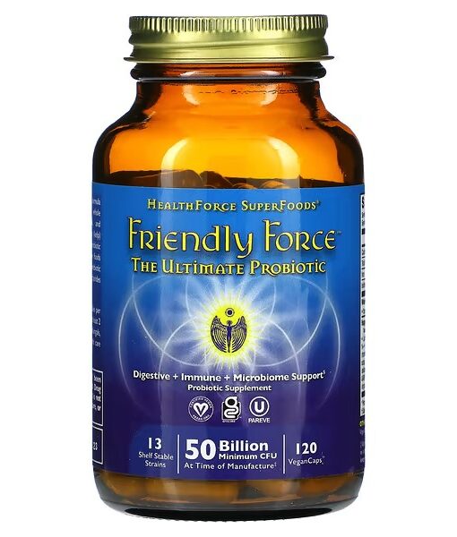 HealthForce Superfoods, Friendly Force, The Ultimate Probiotic, 25 Billion CFU, 120 Vegan Caps