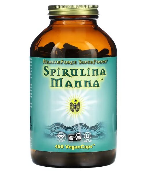 HealthForce Superfoods, Spirulina Manna, 450 VeganCaps