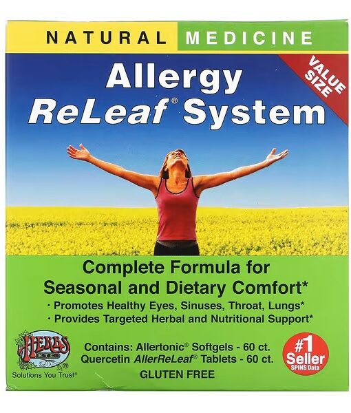 Herbs Etc., Allergy ReLeaf System, 2 Bottles, 60 Softgels/60 Tablets