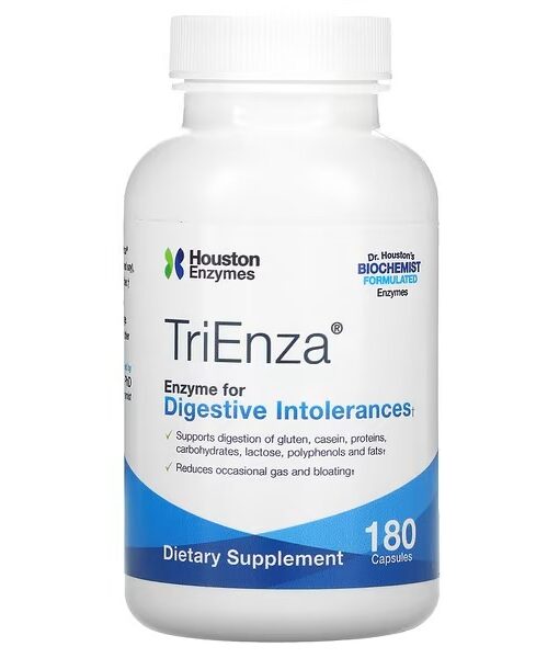 Houston Enzymes, TriEnza, Enzyme For Digestive Intolerances, 180 Capsules