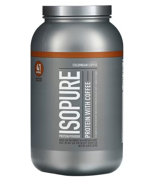Isopure, Protein Powder with Coffee, Colombian Coffee, 3 lb (1.36 kg)
