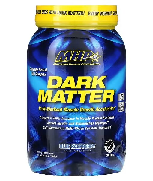 MHP, DARK MATTER, Post-Workout Muscle Growth Accelerator, Blue Raspberry, 3.44 lbs (1,560 g)
