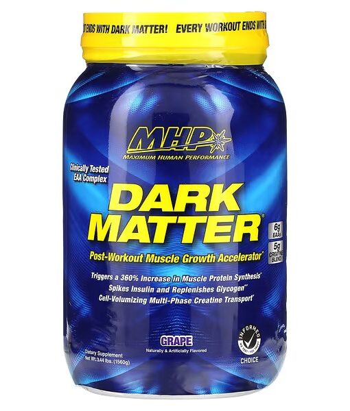 MHP, DARK MATTER, Post-Workout Muscle Growth Accelerator, Grape, 3.44 lbs (1,560 g)