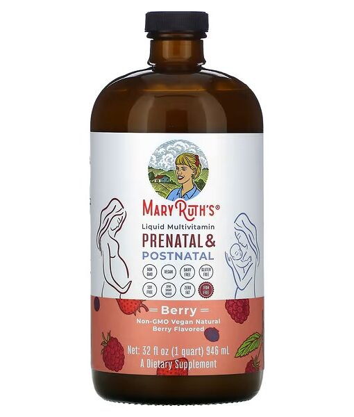 MaryRuth Organics, Liquid Multivitamin Prenatal & Postnatal, Berry, 32 fl oz (946 ml)