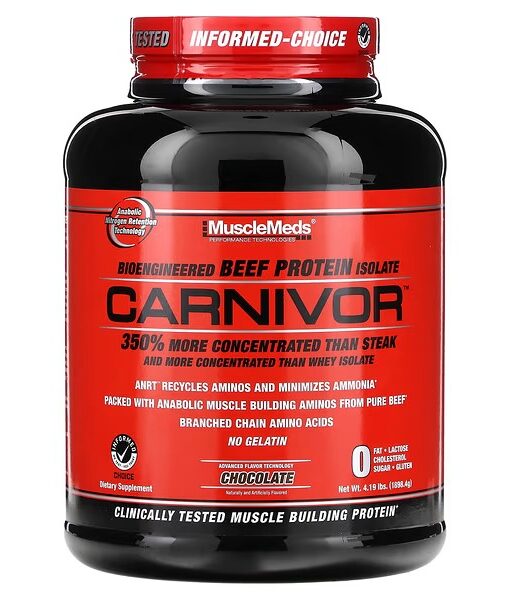 MuscleMeds, Carnivor, Bioengineered Beef Protein Isolate, Chocolate, 4.19 lbs (1898.4 g)