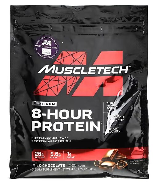MuscleTech, Platinum 8-Hour Protein, Milk Chocolate, 4.60 lbs (2.09 kg)