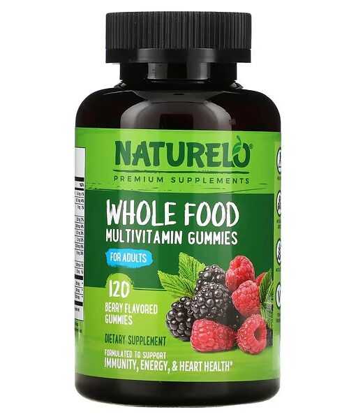 NATURELO, Whole Food Multivitamin Gummies For Adults, Berry, 120 Gummies