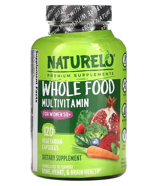 NATURELO, Whole Food Multivitamin for Women 50+, 120 Vegetarian Capsules