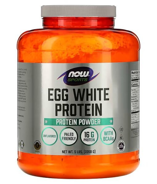 NOW Foods, Sports, Egg White Protein Powder, Unflavored, 5 lbs (2,268 g)