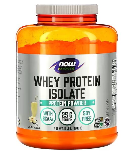 NOW Foods, Sports, Whey Protein Isolate, Creamy Vanilla, 5 lbs. (2268 g)