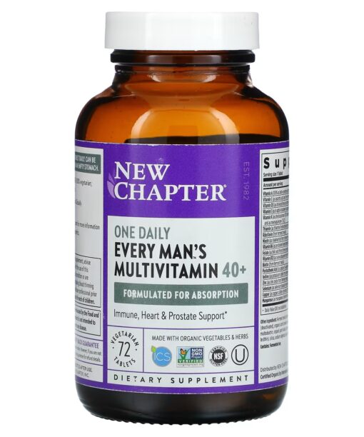 New Chapter, Every Man's One Daily 40+ Multivitamin, 72 Vegetarian Tablets