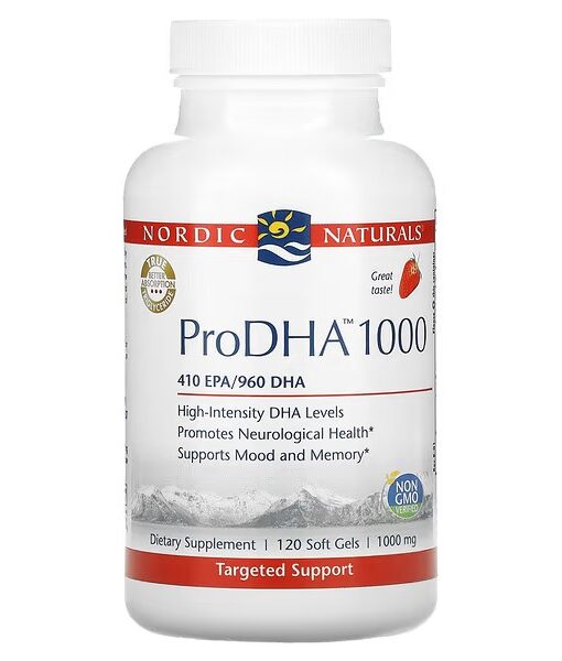 Nordic Naturals, ProDHA 1000, Strawberry , 1000 mg, 120 Soft Gels