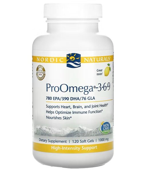 Nordic Naturals, ProOmega 3-6-9, Lemon, 1000 mg, 120 Soft Gels