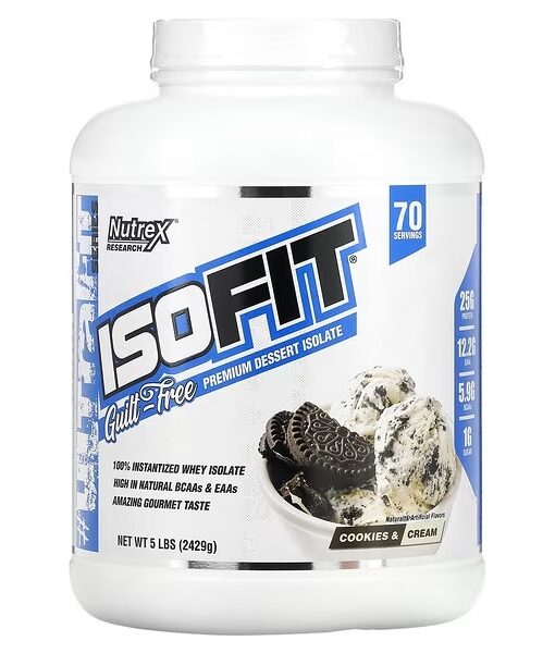 Nutrex Research, IsoFit, Cookies & Cream, 5 lbs (2429 g)