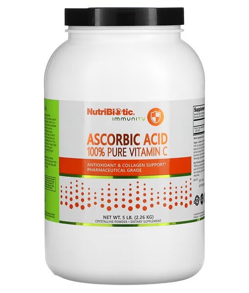 NutriBiotic, Immunity, Ascorbic Acid, 100% Pure Vitamin C, Crystalline Powder, 5 lb (2.26 kg)