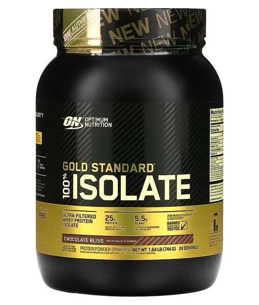 Optimum Nutrition, Gold Standard 100% Isolate, Chocolate Bliss, 1.64 lb (744 g)
