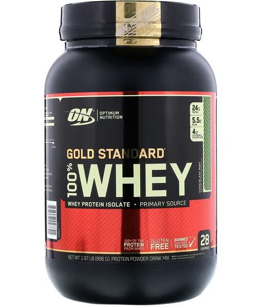 Optimum Nutrition, Gold Standard 100% Whey, Chocolate Mint, 1.97 lb (896 g)