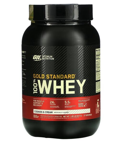 Optimum Nutrition, Gold Standard 100% Whey, Cookies & Cream, 1.84 lb (837 g)