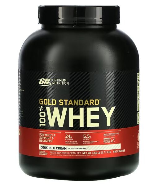 Optimum Nutrition, Gold Standard 100% Whey, Cookies & Cream, 4.65 lb (2.11 kg)