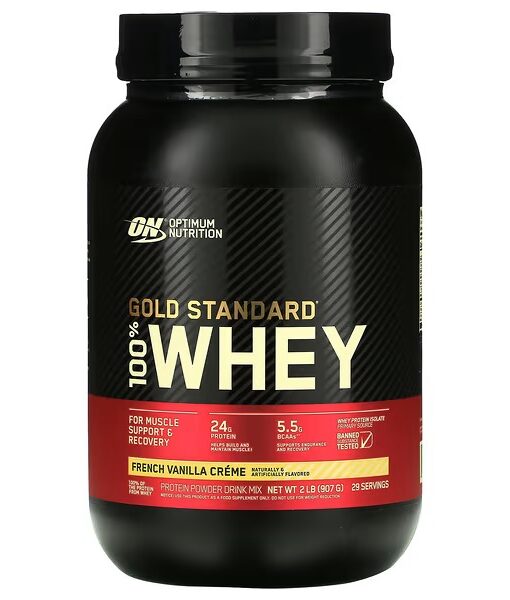 Optimum Nutrition, Gold Standard 100% Whey, French Vanilla Crème, 2 lb (907 g)