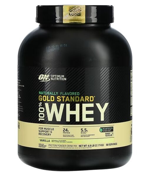 Optimum Nutrition, Gold Standard 100% Whey, Naturally Flavored, Vanilla, 4.8 lb (2.17 kg)