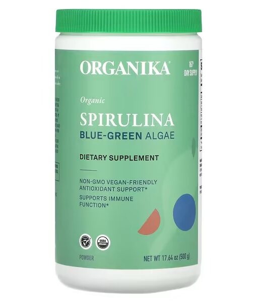 Organika, Organic Spirulina Blue-Green Algae, 17.64 oz (500 g)