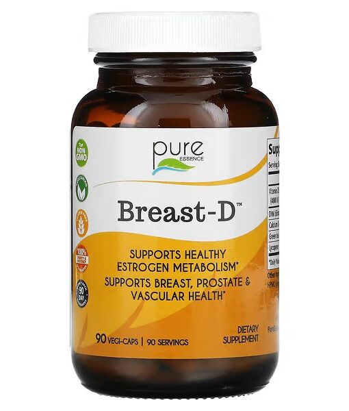 Pure Essence, Breast-D, Supports Breast, Prostate & Vascular Health, 90 Vegetarian Capsules
