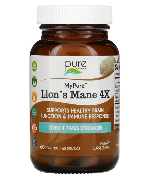 Pure Essence, MyPure, Lion's Mane 4X, 60 Vegi-Caps
