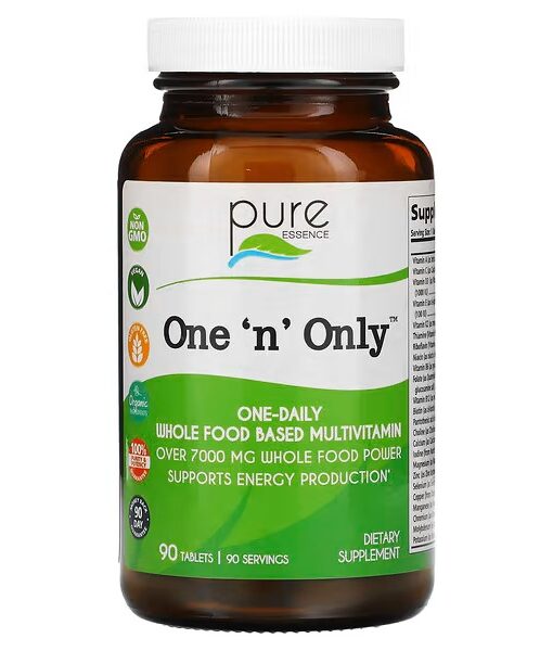 Pure Essence, One 'n' Only, Whole Food Based Multivitamin, 90 Tablets